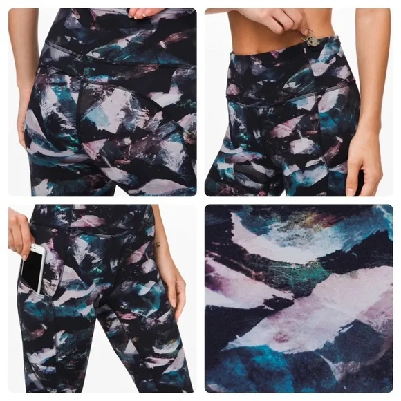 Lululemon Fast Free Tight 19’ Nulux Glacier Camo Starlight Multi sz 6 - Picture 8 of 11